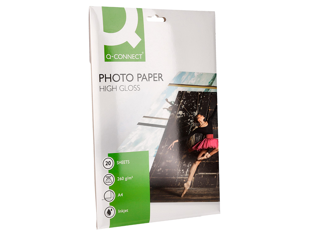 PAPEL FOTOGRAFIA Q-CONNECT GLOSSY 260 GR PAPEL REVESTIDO CAIXA 20 FOLHAS