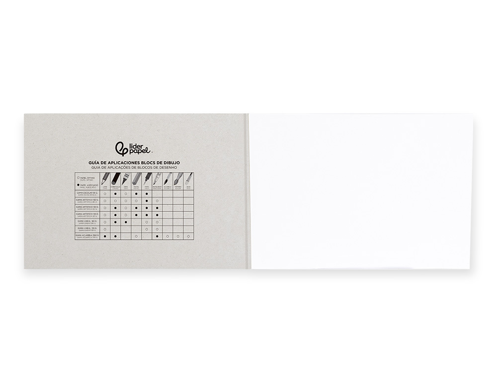 BLOCO DE DESENHO LIDERPAPEL VERONA COLADO FOLIO 20 FOLHAS BRANCO CREME