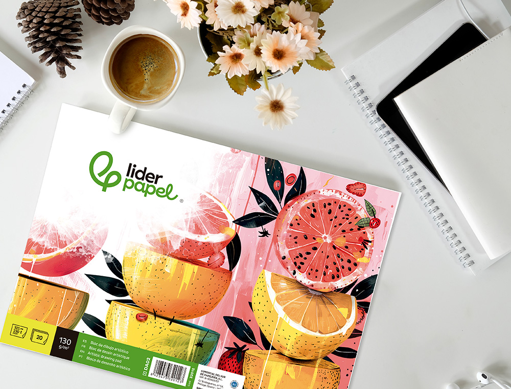 BLOCO DE DESENHO LIDERPAPEL VERONA COLADO FOLIO 20 FOLHAS BRANCO CREME