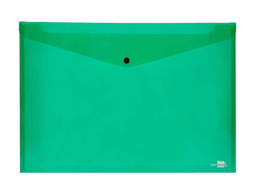 BOLSA PORTA DOCUMENTOS LIDERPAPEL COM MOLA DIN A3 VERDE