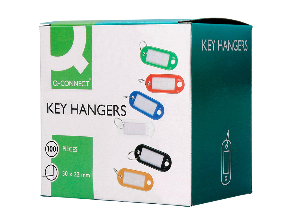 CHAVEIRO PORTA-ETIQUETAS Q-CONNECT VERMELHO CAIXA 100 UNIDADES