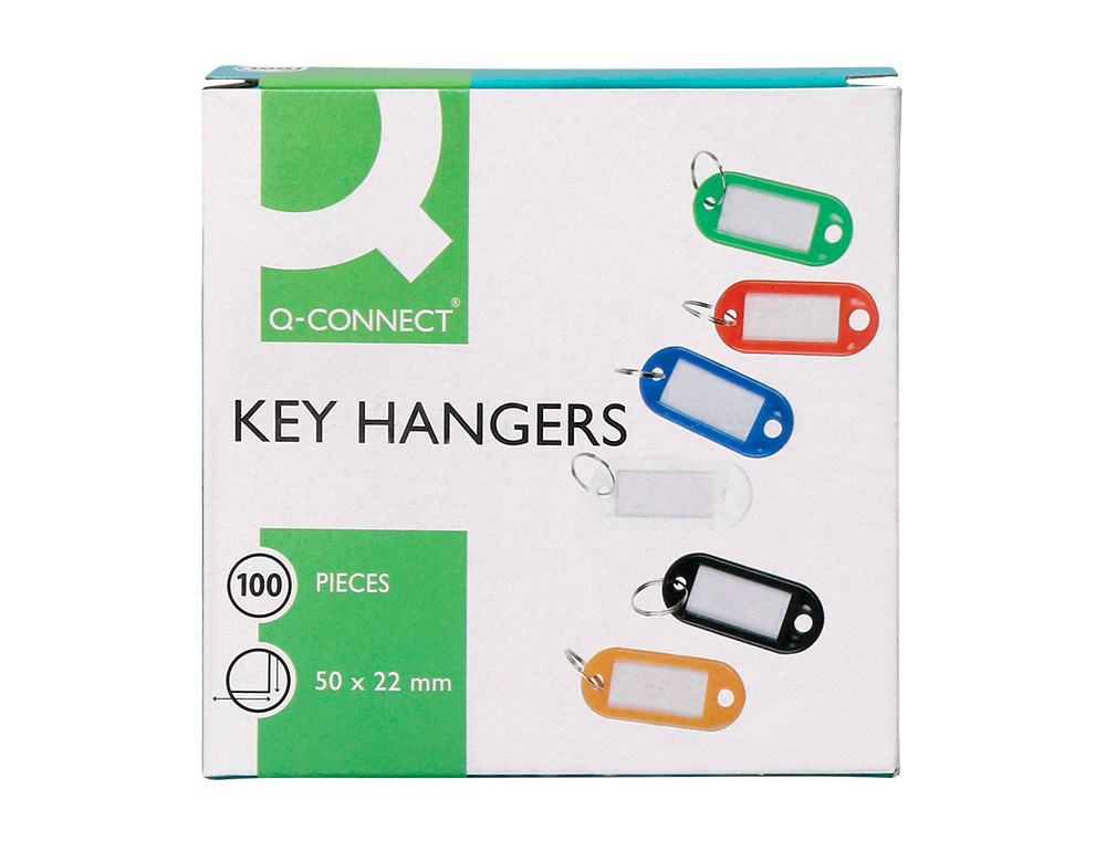 CHAVEIRO PORTA-ETIQUETAS Q-CONNECT AZUL CAIXA 100 UNIDADES