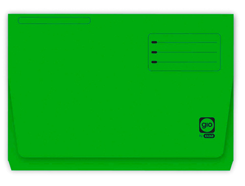 CLASSIFICADOR GIO EM CARTOLINA FOLIO POCKET VERDE COM BOLSA E ABA 250GR