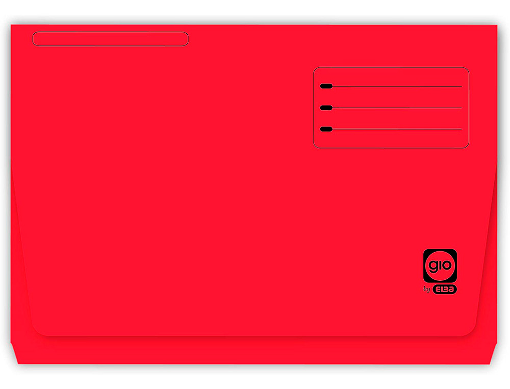 CLASSIFICADOR GIO EM CARTOLINA FOLIO POCKET VERMELHO COM BOLSA E ABA