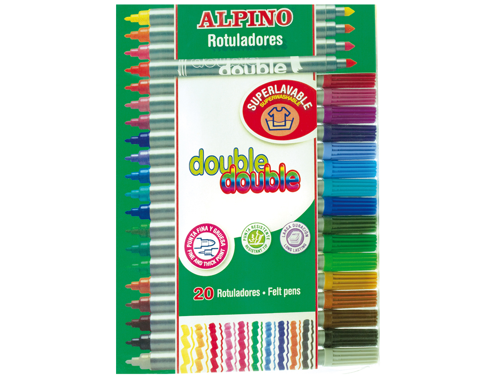 MARCADOR ALPINO DOUBLE 20 UNIDADES