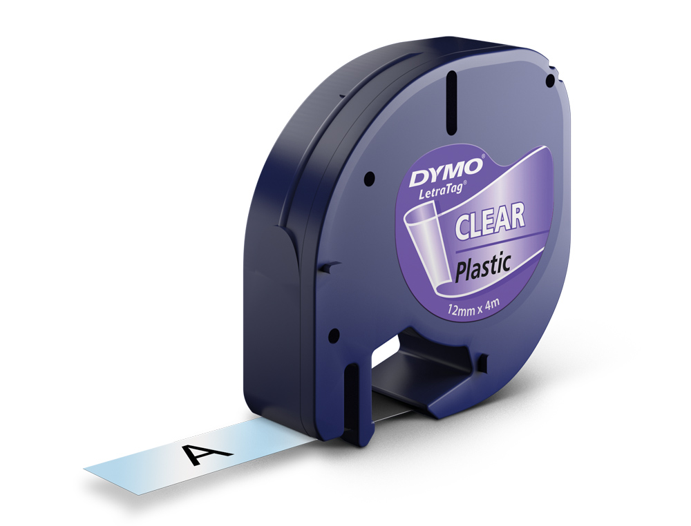 FITA DYMO 12MMX4MT -TRANSPARENTE PARA MAQUINA LETRATAG