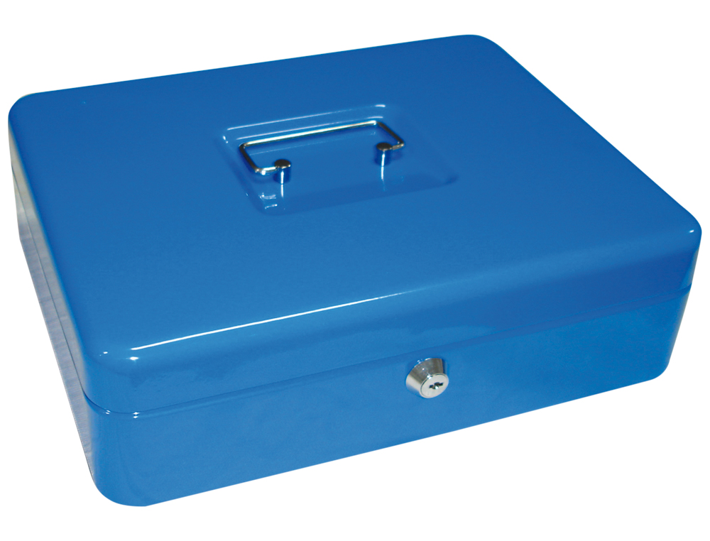 COFRE COM BANDEJA PARA MOEDAS Q-CONNECT 300X90X240 MM AZUL