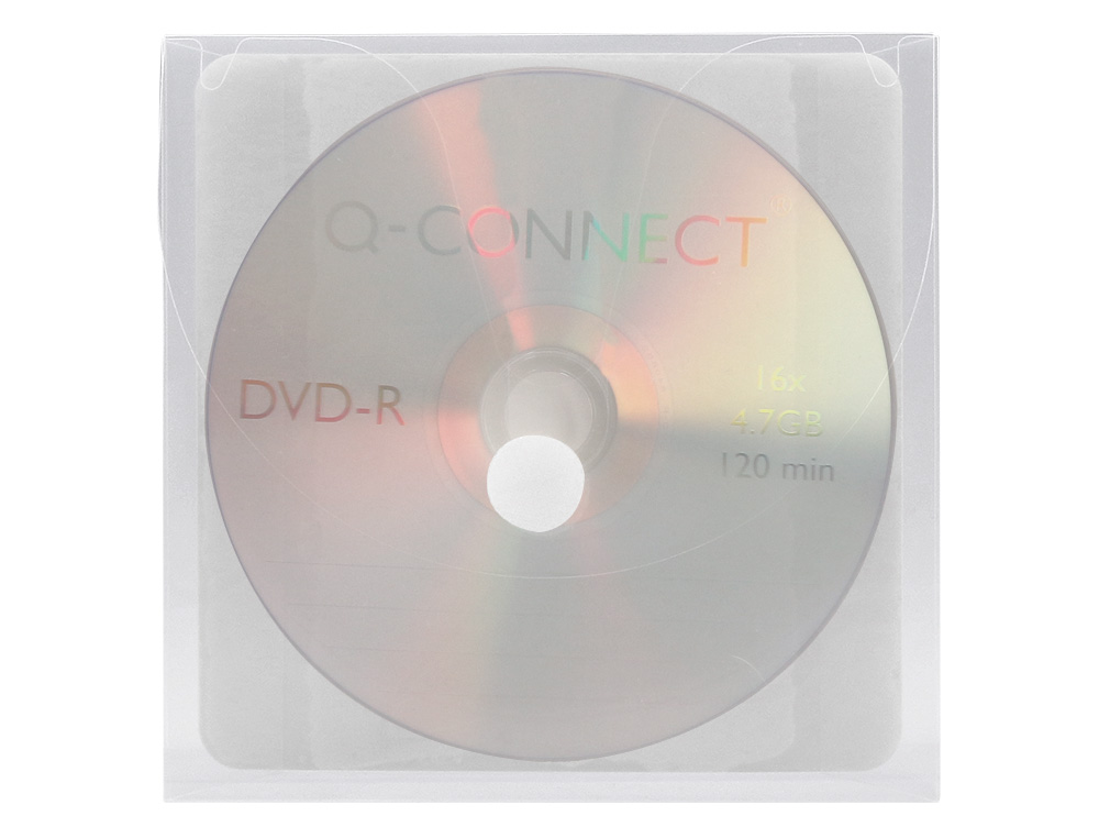 BOLSA PARA CD Q-CONNECT POLIPROPILENO AUTOADESIVA COM VELCRO BOLSA COM 5 UNIDADES