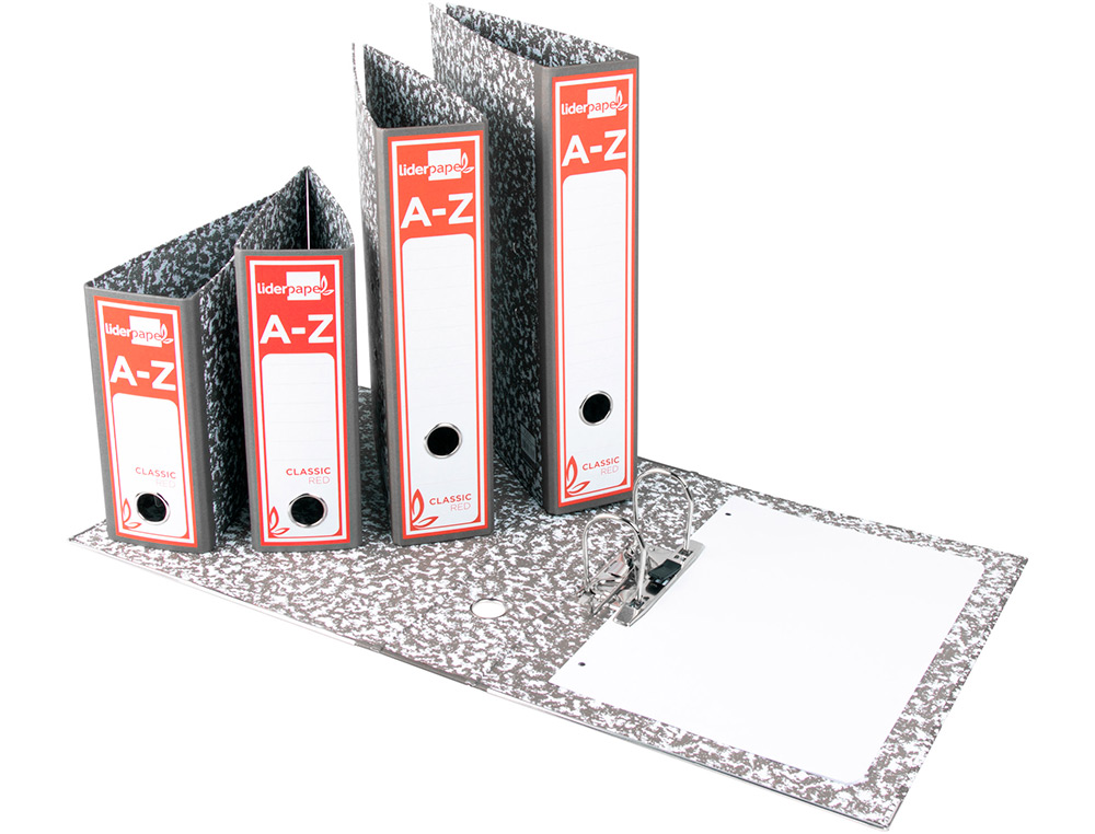 PASTA DE ARQUIVO LIDERPAPEL CLASSIC RED CARTAO FORRADO DIN A4 GASPEADA CINZA SEM CAIXA