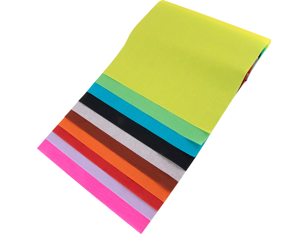 BLOCO TRABALHOS MANUAIS LIDERPAPEL FOLIO PAPEL CREPE 10 FOLHAS SORTIDAS