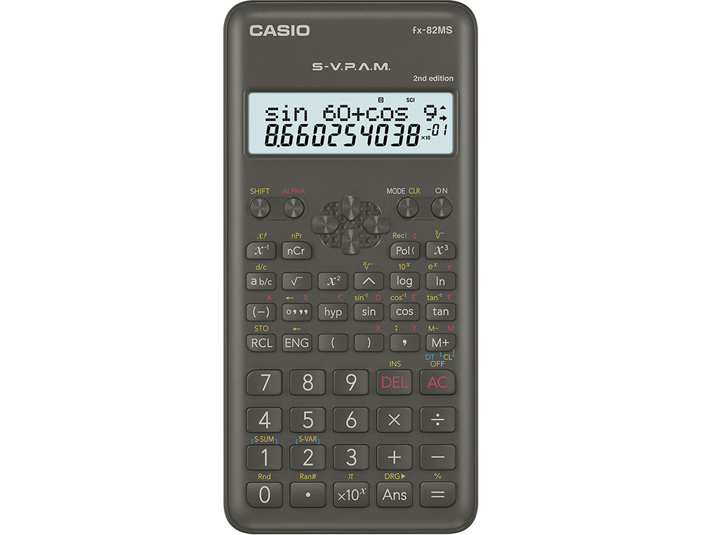 CALCULADORA CASIO FX-82MSII CIENTIFICA 240 FUNCOES VISOR DUPLO
