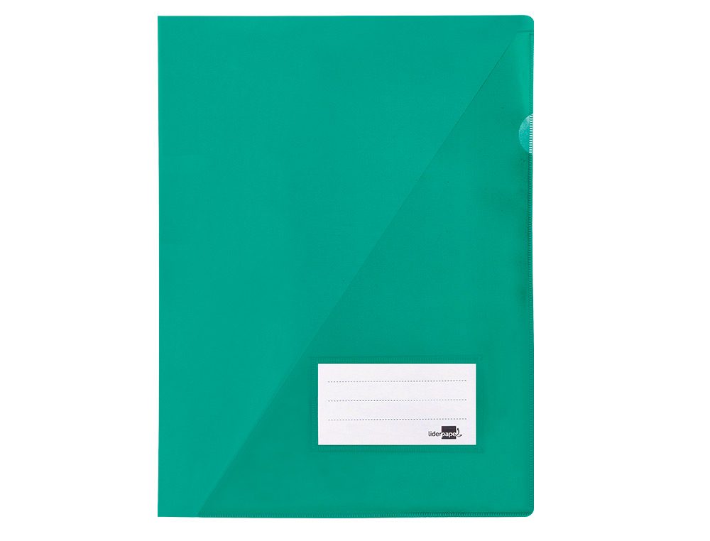 BOLSA DOSSIER LIDERPAPEL DIN A4 POLIPROPILENO 180 MICRONS VERDE TRANSLUCIDO 20 FOLHAS