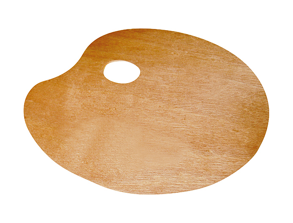 PALETA DE MADEIRA LIDERCOLOR OVAL MEDIDAS 20X30 CM ESPESSURA0,3 CM