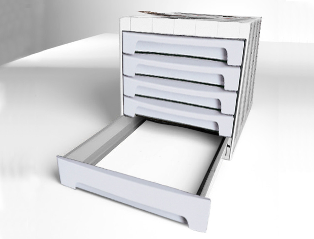 BLOCO CLASSIFICADOR DE SECRETARIA ARCHIVO 2000 305X370X215 MM BANDEJA SUPERIOR 5 GAVETAS CINZA OPACO
