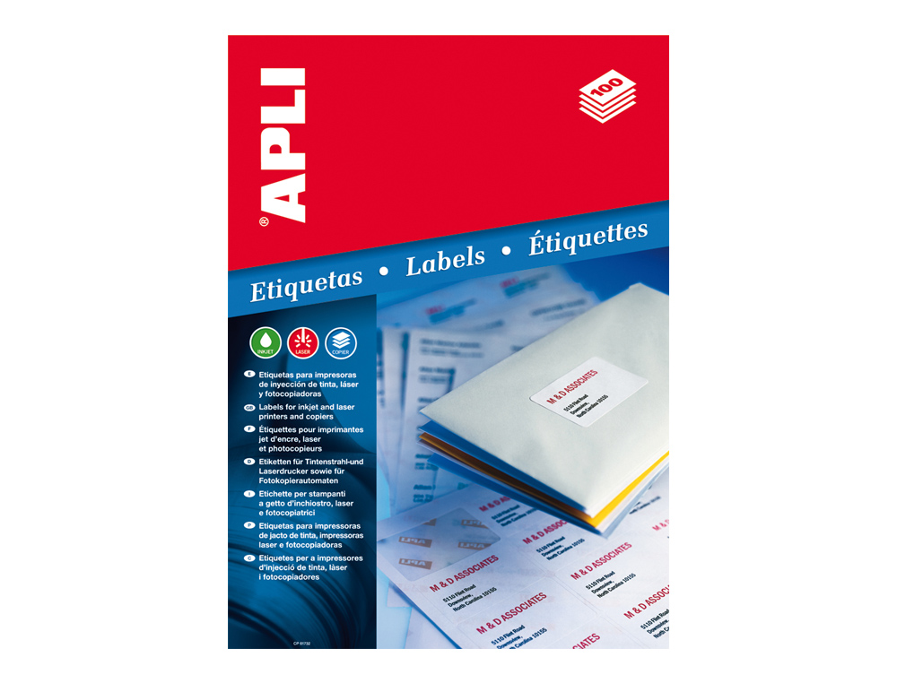 ETIQUETAS ADESIVAS APLI DIN A4 105X57 MM