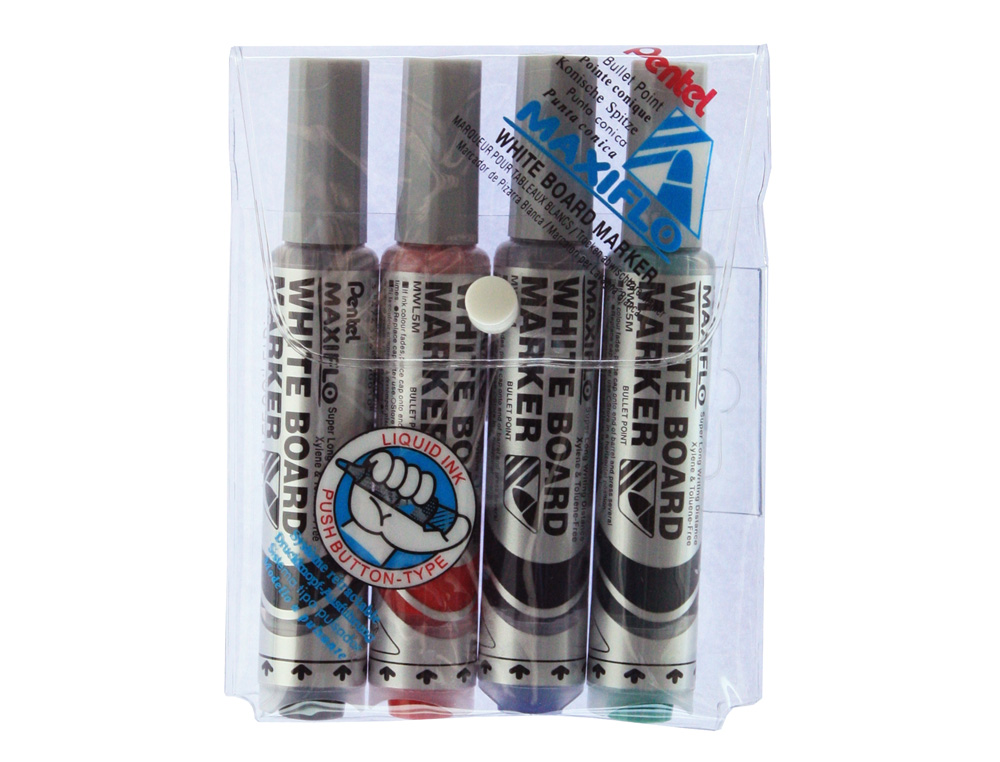 BOLSA COM 4 MARCADORES PENTEL MWL5M QUADRI BR MAXIFLO