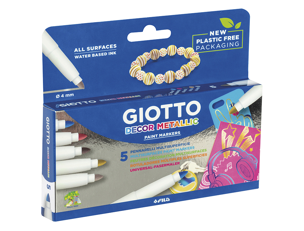 MARCADOR GIOTTO DECOR METAL CAIXA DE 5 MARCADORES