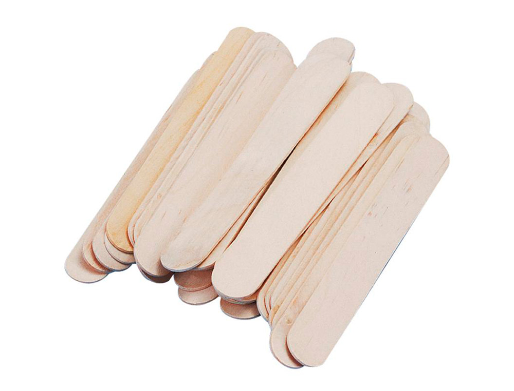 PALITOS PARA MANUALIDADES MADEIRA COR NATURAL 15 X 2 CM BLISTER DE 100 UNIDADES