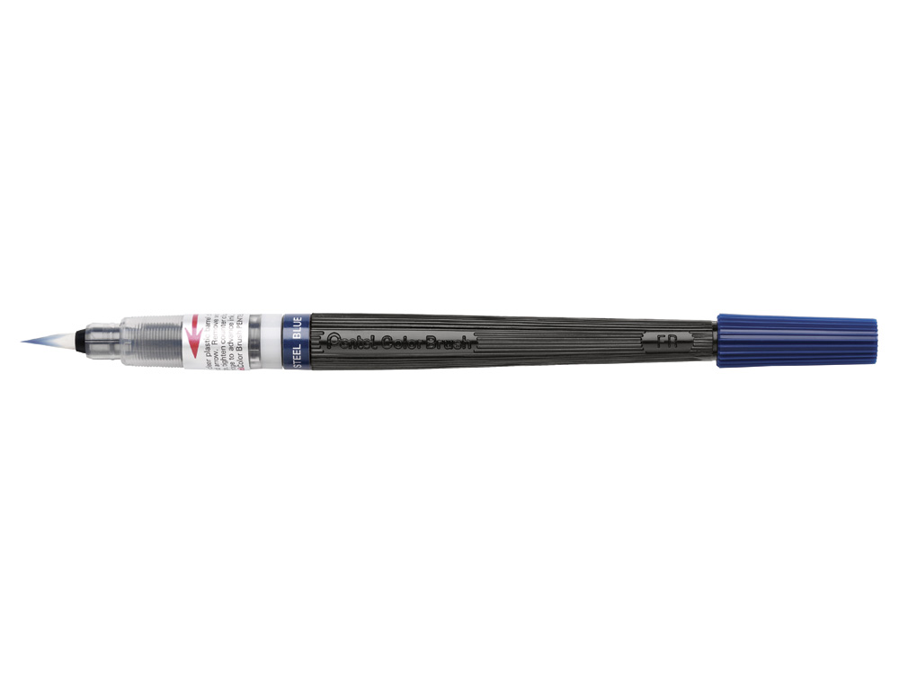 PINCEL COM TINTA A BASE DE AGUA PENTEL GFL AZUL METALICO PONTA DE NYLON PORTATIL COM TAMPA RECARREGAVEL