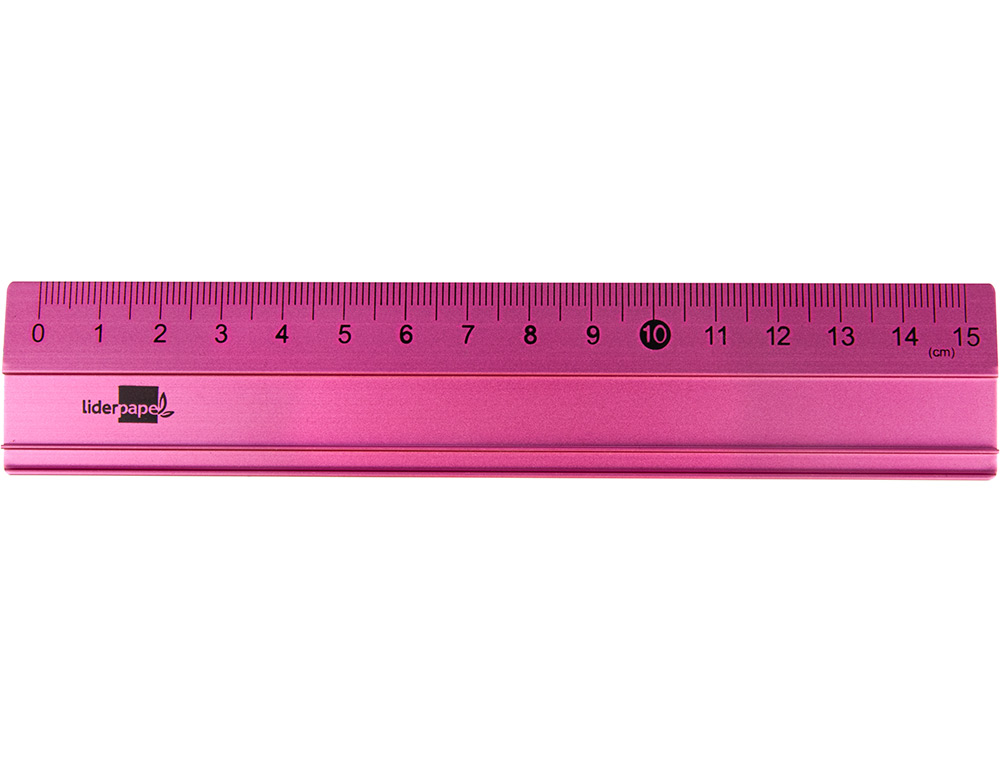 REGUA LIDERPAPEL 15 CM ALUMINIO CORES SORTIDAS