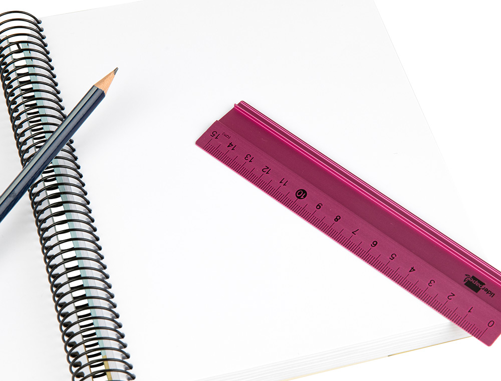 REGUA LIDERPAPEL 15 CM ALUMINIO CORES SORTIDAS