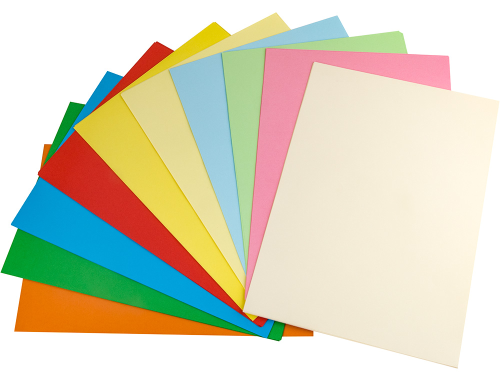 PAPEL DE COR LIDERPAPEL DIN A4 80 GR EMBALAGEM DE 100 FOLHAS 25 CORES SORTIDAS