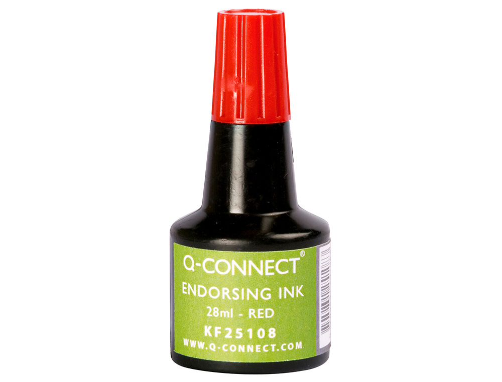 TINTA PARA ALMOFADA Q-CONNECT VERMELHO FRASCO DE 28 ML