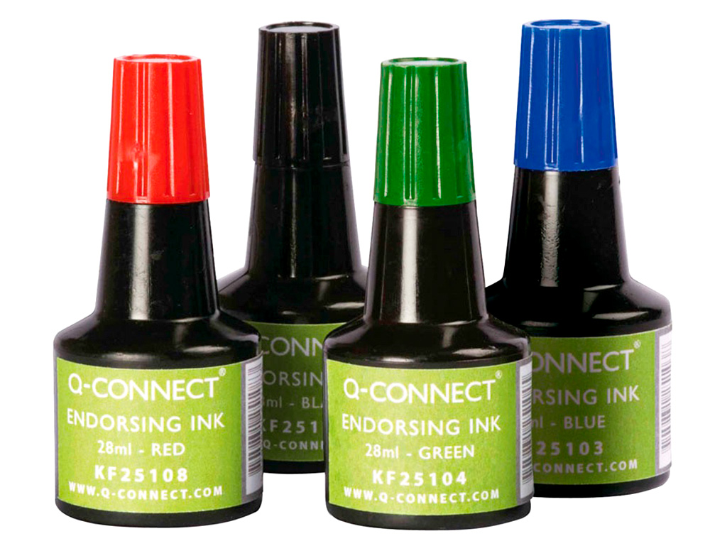 TINTA PARA ALMOFADA Q-CONNECT VERMELHO FRASCO DE 28 ML