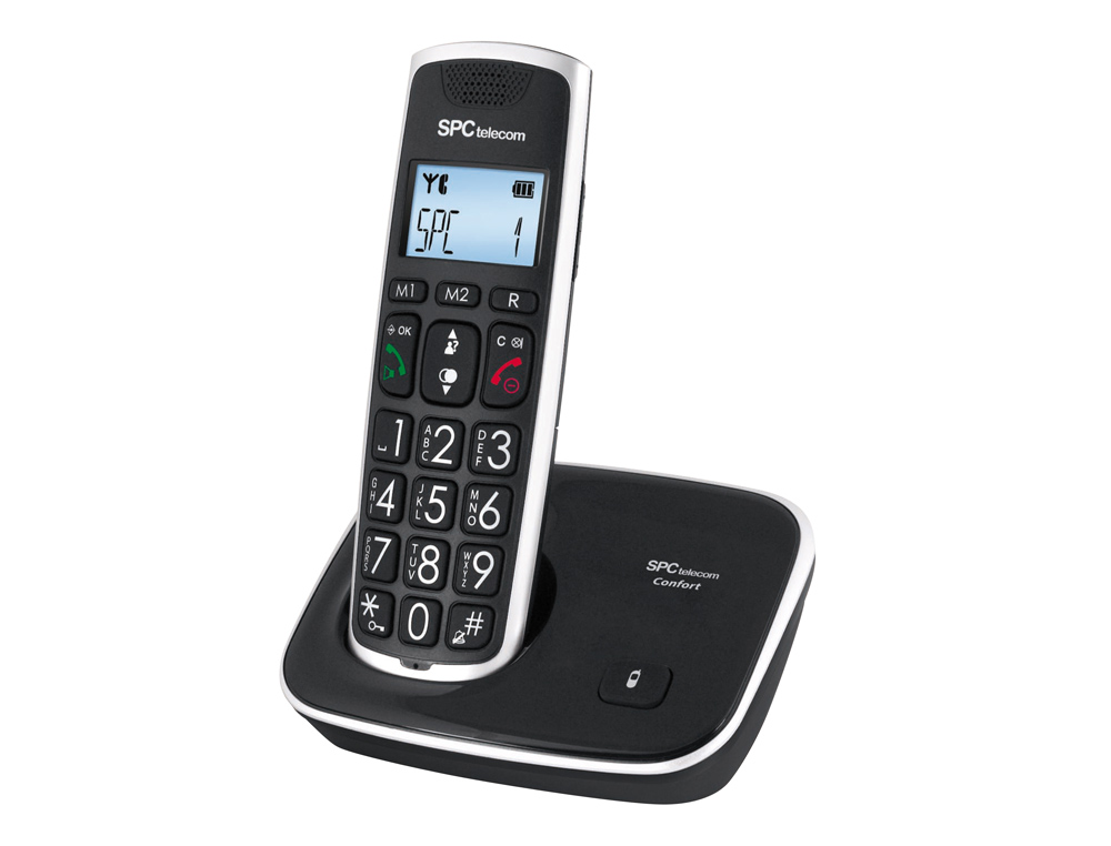 TELEFONE SEM FIOS SPC TELECOM 7608N TECLAS DIGITOS E MONITOR EXTRA GRANDES COMPATIVEL AUDIFONOS