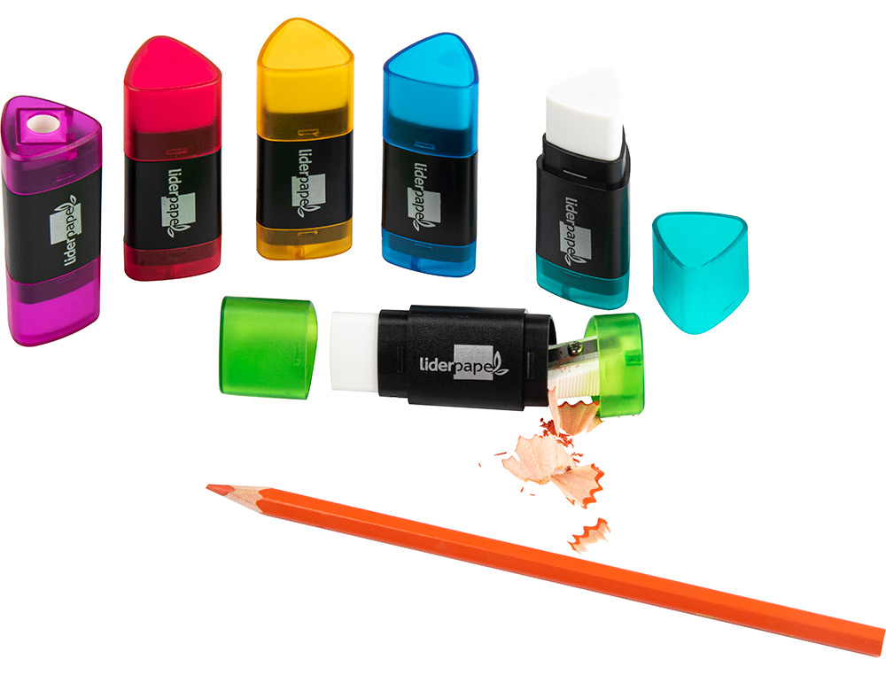 BORRACHA LIDERPAPEL TRIANGULAR COM APARA LAPIS