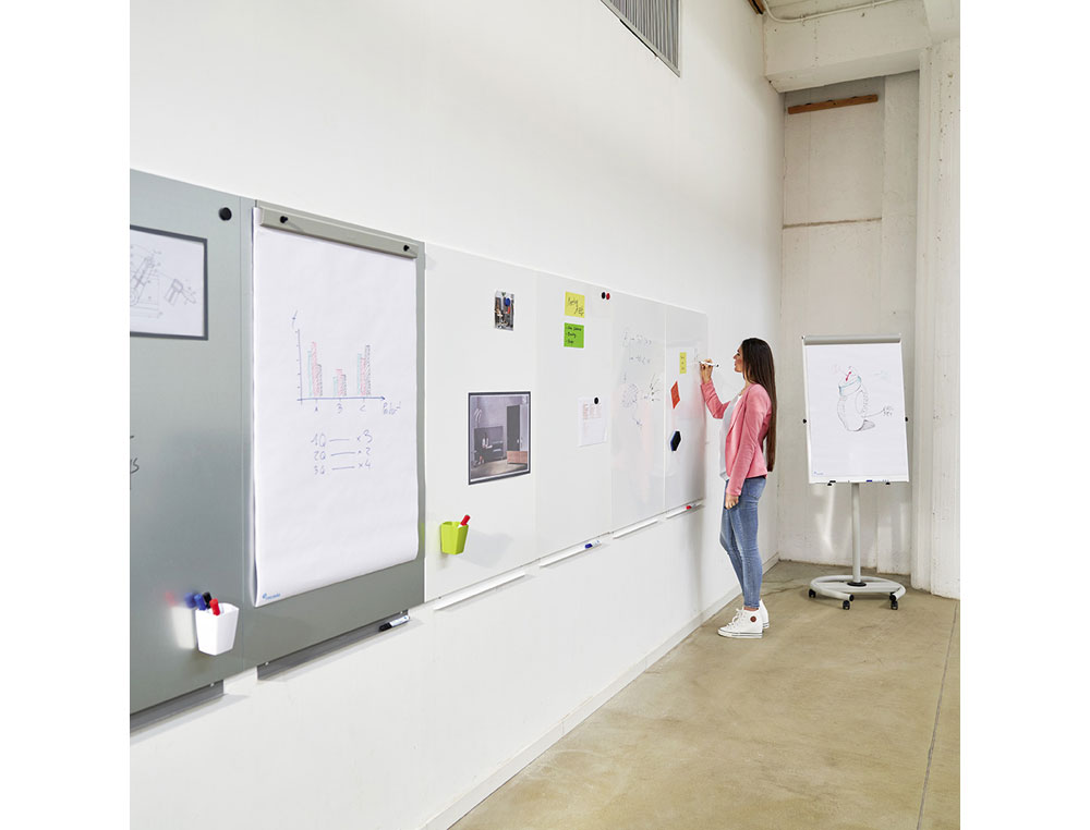 QUADRO BRANCO ROCADA COM SISTEMA SKI WHITEBOARD 100X150 CM