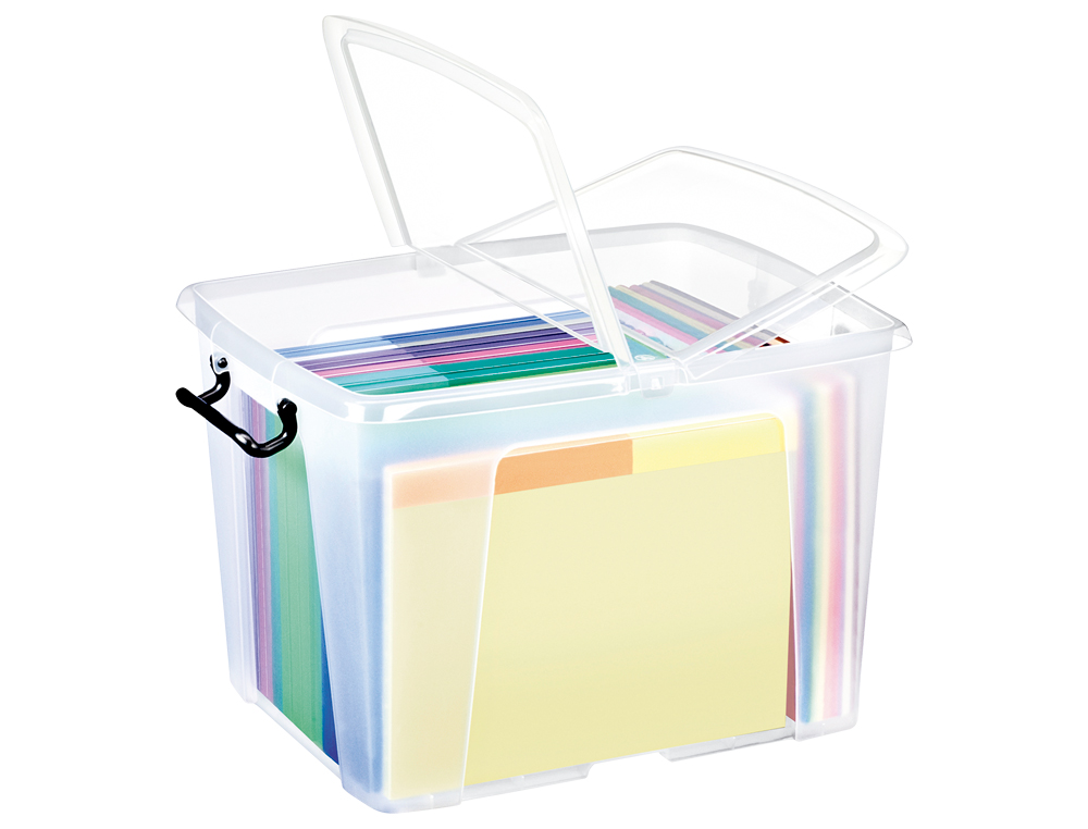 CAIXA DE ARMAZENAGEM CEP 40 LITROS TRANSPARENTE COM TAMPA 397X498X329 MM