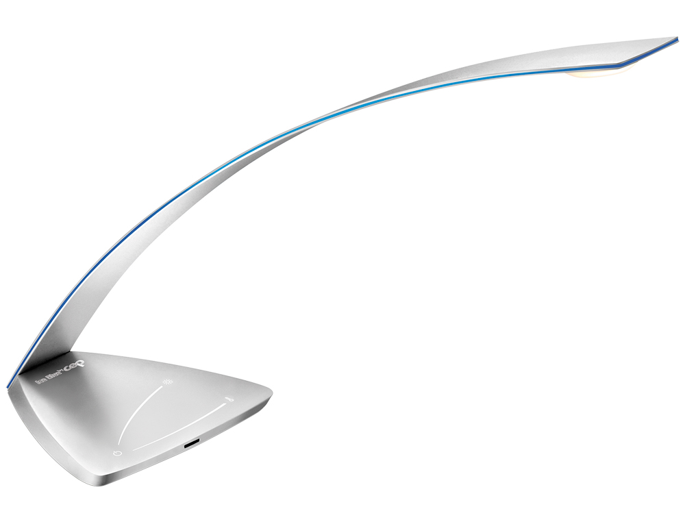 CANDEEIRO CEP DE ESCRITORIO ICE BLUE DE ALUMINIO E ACO COM LUZ LED