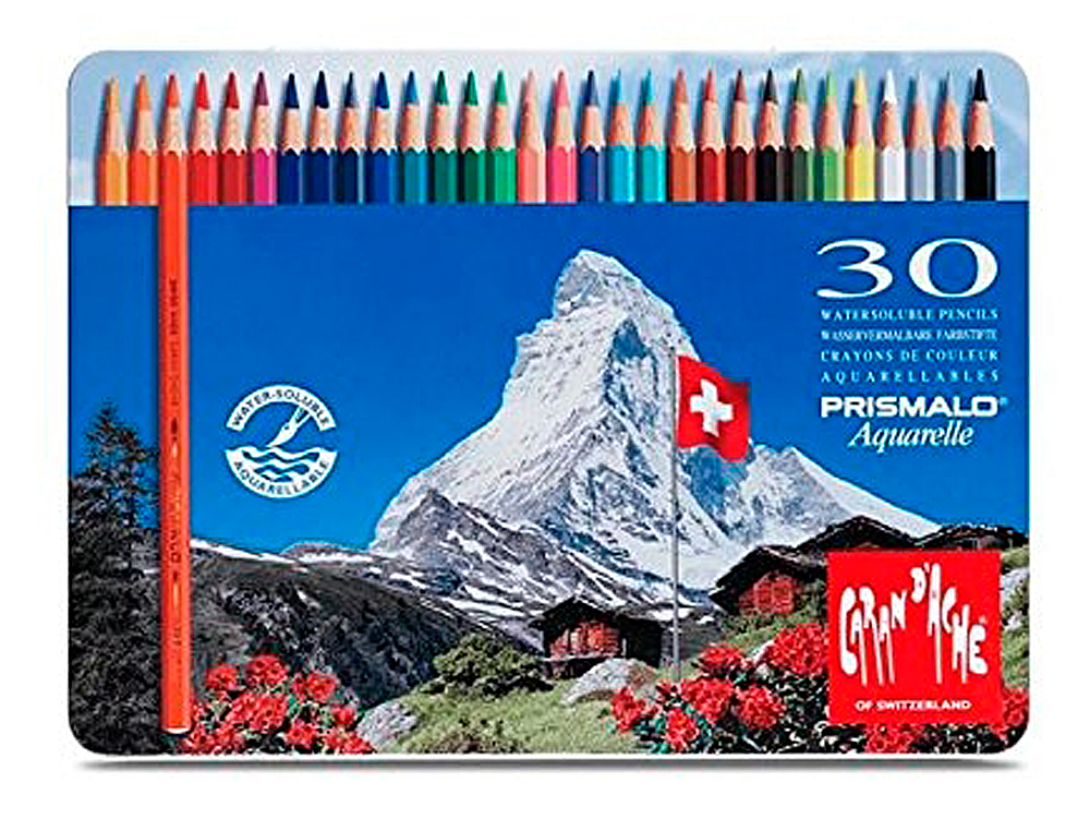 LAPIS DE CORES PRISMALO AGUARELAVEIS CAIXA METALICA DE 30 CORES SORTIDAS