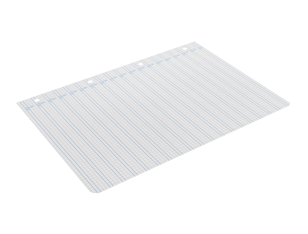 RECAMBIO LIDERPAPEL FOLIO 100 H 4 TALADROS 70 GR CUADRICULADO PAUTADO 4 MM CON MARGEN
