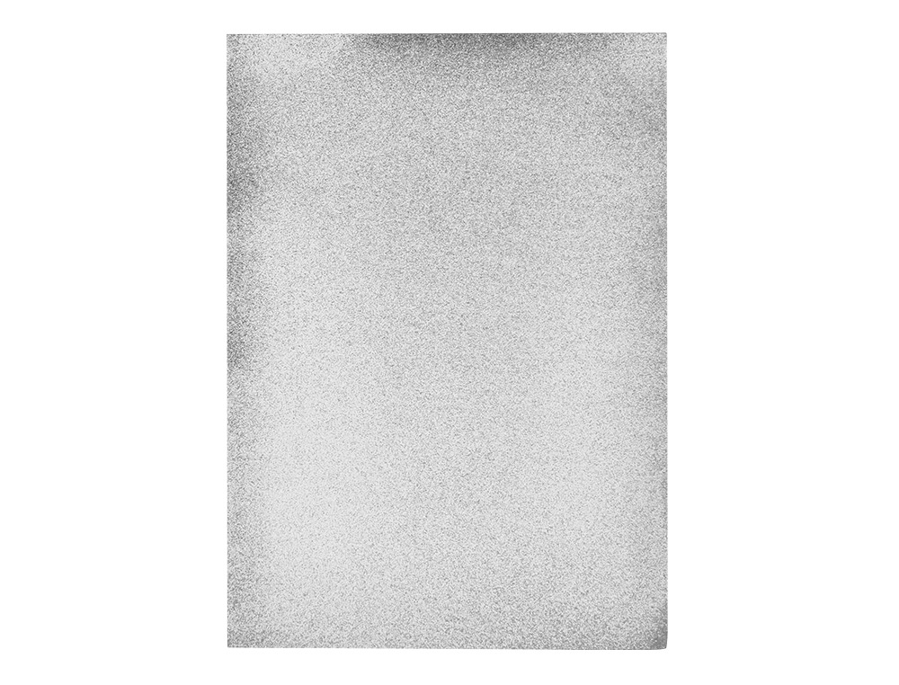 GOMA EVA COM PURPURINA BIODEGRADAVEL LIDERPAPEL 50X70CM 60 GR ESPESSURA 2 MM PRATA