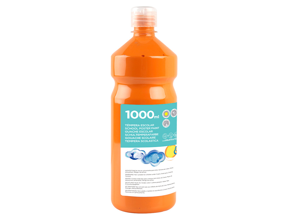 GUACHE ESCOLAR LIDERPAPEL 1000 ML LARANJA