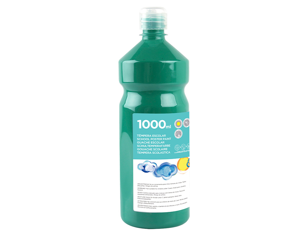 GUACHE ESCOLAR LIDERPAPEL 1000 ML VERDE ESCURO