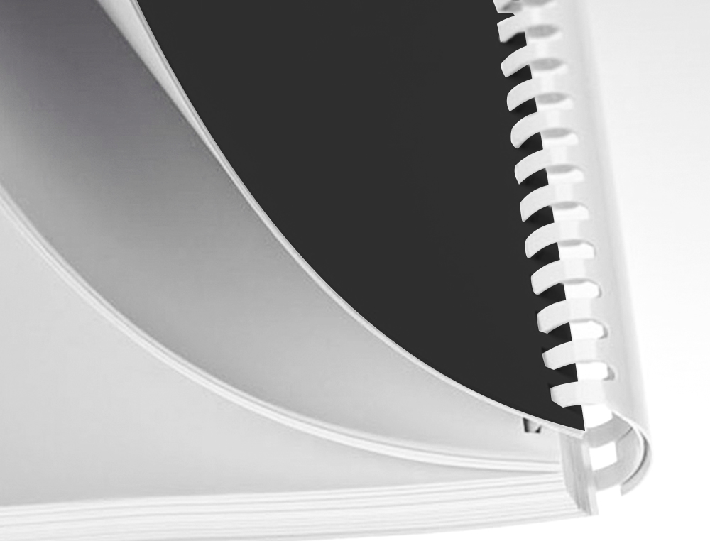 ESPIRAL Q-CONNECT REDONDA 14 MM PLASTICO BRANCO CAPACIDADE 130 FOLHAS CAIXA DE 100 UNIDADES