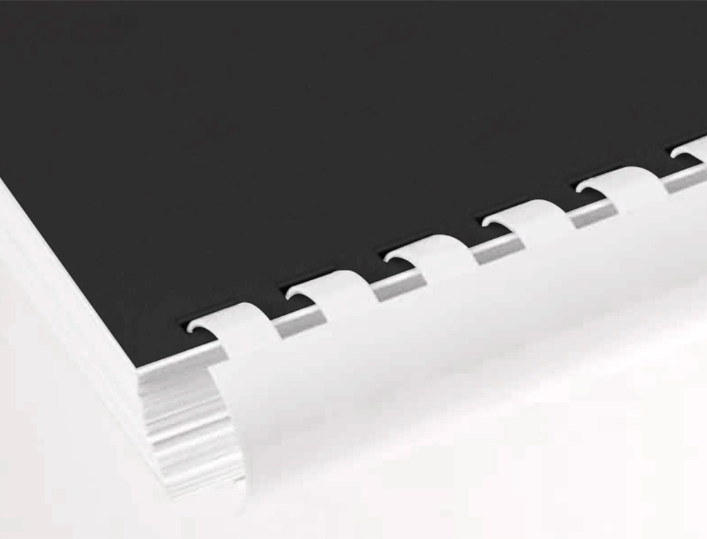 ESPIRAL Q-CONNECT REDONDA 14 MM PLASTICO BRANCO CAPACIDADE 130 FOLHAS CAIXA DE 100 UNIDADES