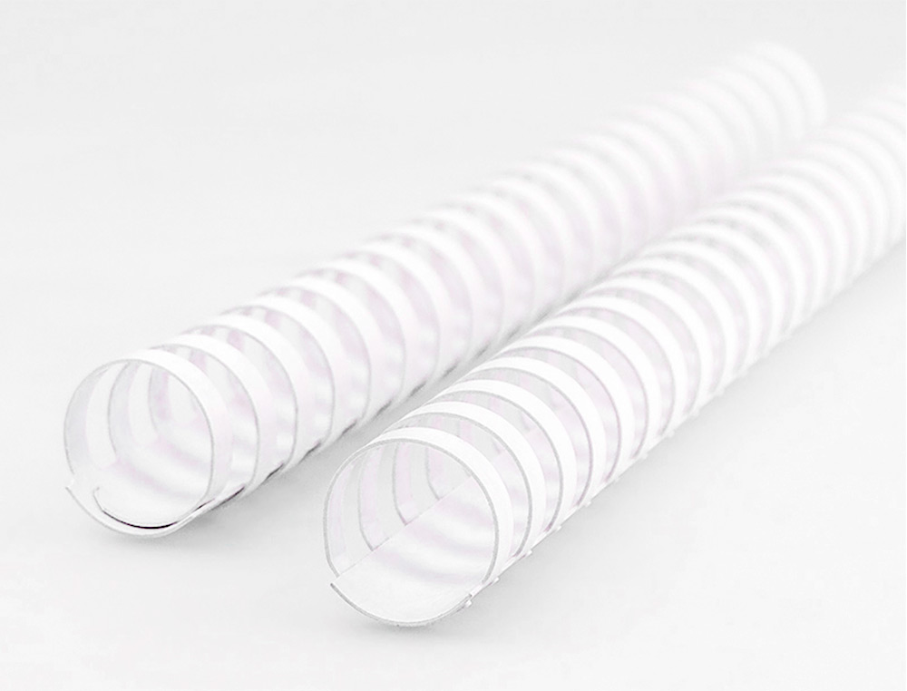 ESPIRAL Q-CONNECT REDONDA 14 MM PLASTICO BRANCO CAPACIDADE 130 FOLHAS CAIXA DE 100 UNIDADES