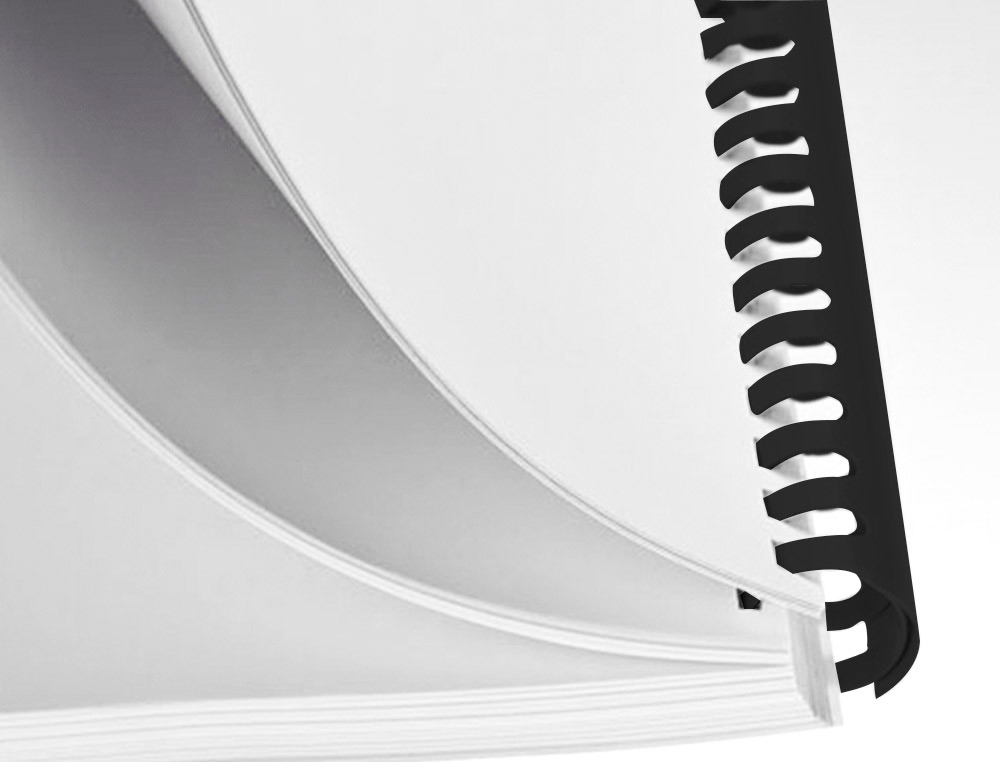 ESPIRAL Q-CONNECT REDONDA 22 MM PLASTICO PRETO CAPACIDADE 200 FOLHAS CAIXA DE 50 UNIDADES