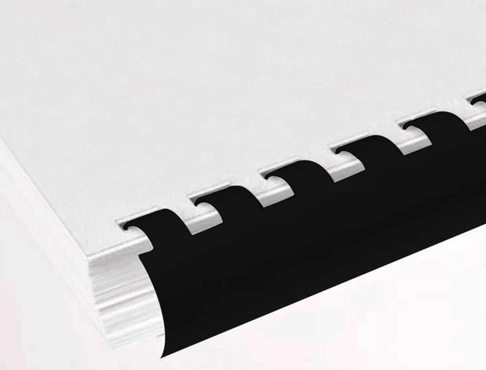 ESPIRAL Q-CONNECT REDONDA 22 MM PLASTICO PRETO CAPACIDADE 200 FOLHAS CAIXA DE 50 UNIDADES