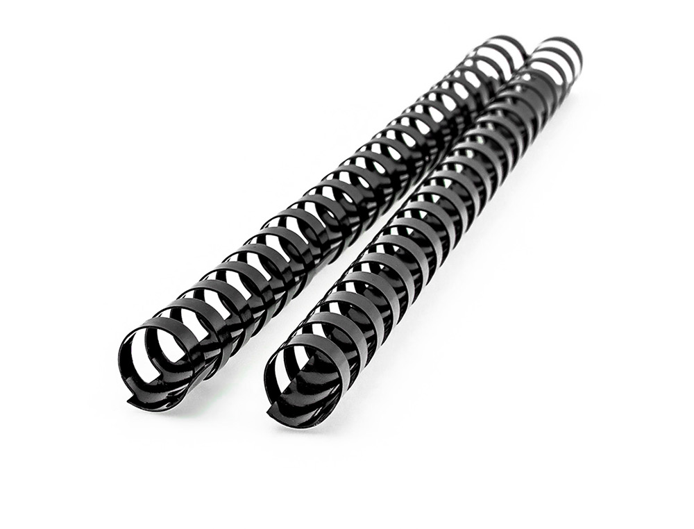 ESPIRAL Q-CONNECT REDONDA 22 MM PLASTICO PRETO CAPACIDADE 200 FOLHAS CAIXA DE 50 UNIDADES