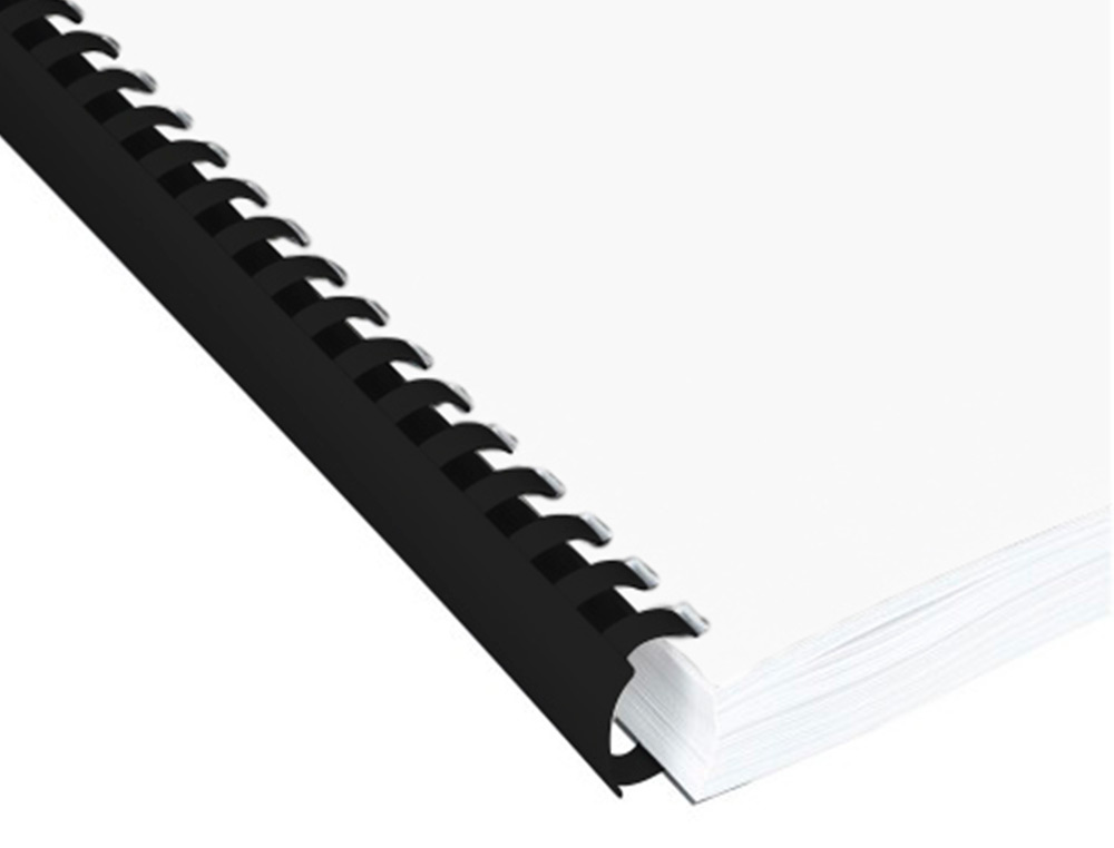ESPIRAL Q-CONNECT REDONDA 22 MM PLASTICO PRETO CAPACIDADE 200 FOLHAS CAIXA DE 50 UNIDADES