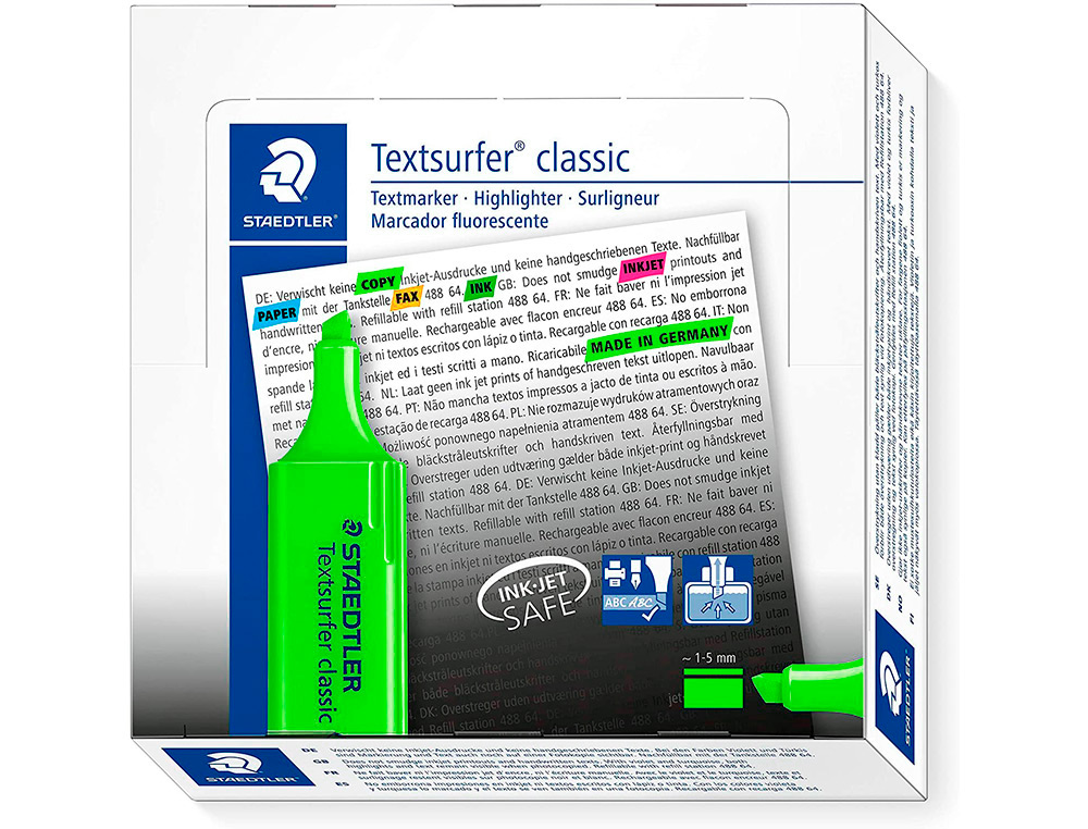 MARCADOR STAEDTLER TEXTSURFER CLASSIC 364 FLUORESCENTE VERDE