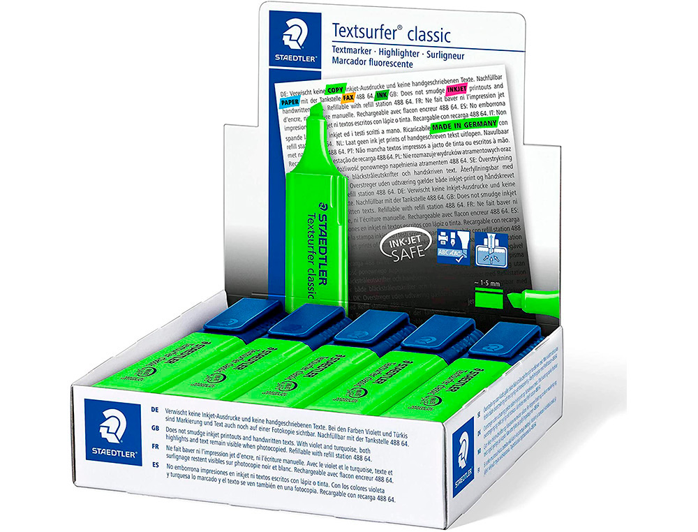 MARCADOR STAEDTLER TEXTSURFER CLASSIC 364 FLUORESCENTE VERDE