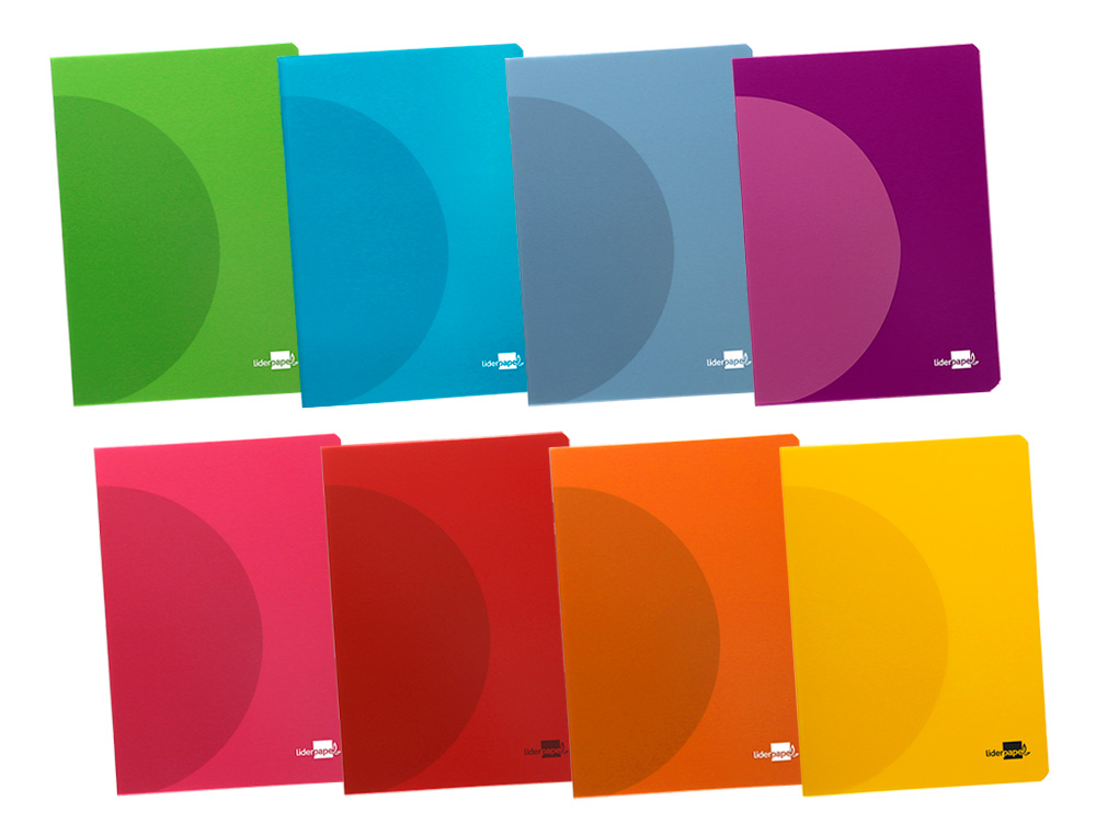 CADERNO AGRAFADO LIDERPAPEL 360 CAPA DE PLASTICO DIN A5 48 F 90 GR PAUTADO COM DUPLA MARGEM CORES SORTIDAS