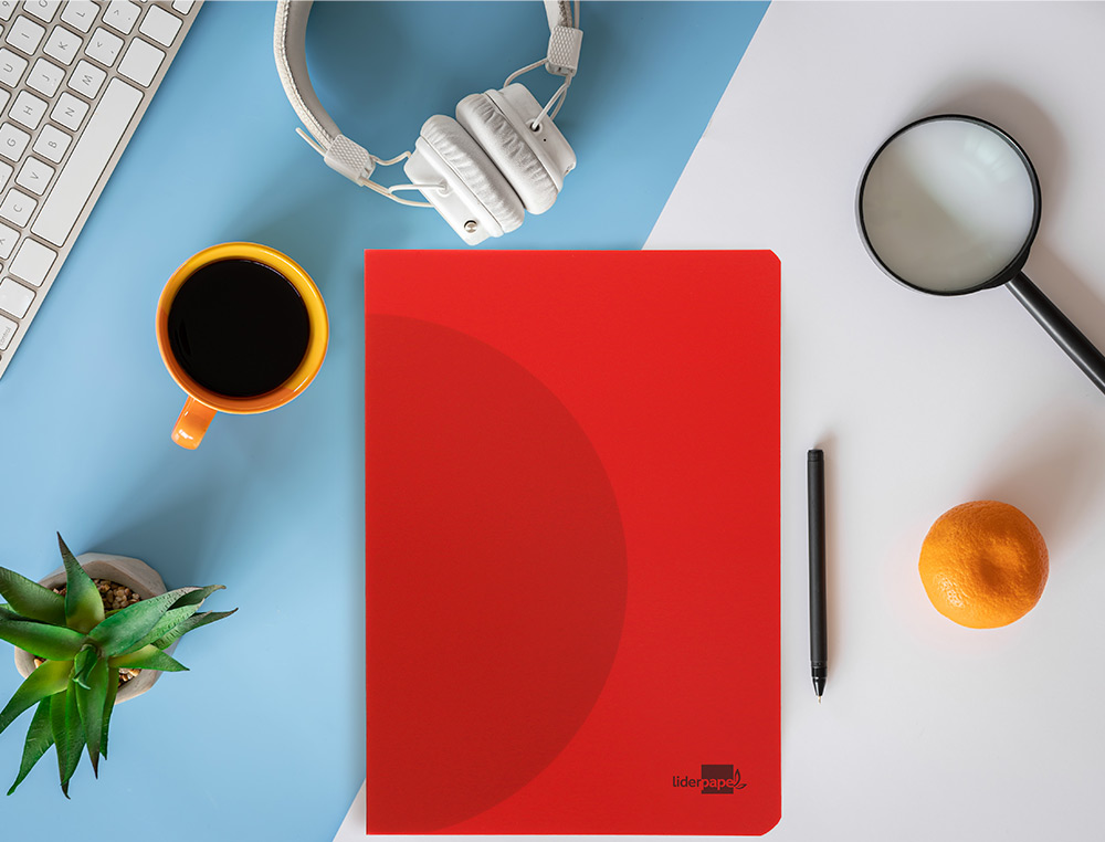 CADERNO AGRAFADO LIDERPAPEL 360 CAPA DE PLASTICO DIN A4 48 F 90 GR 5MM COM DUPLA MARGEM CORES SORTIDAS