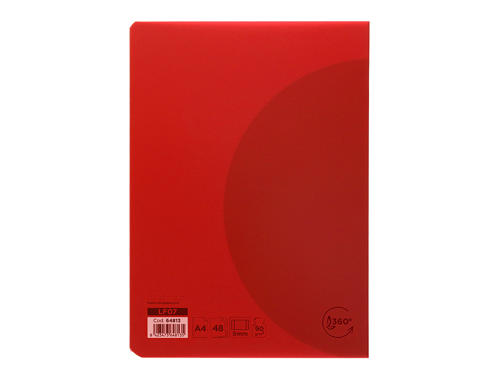 CADERNO AGRAFADO LIDERPAPEL 360 CAPA DE PLASTICO DIN A4 48 F 90 GR 5MM COM DUPLA MARGEM CORES SORTIDAS